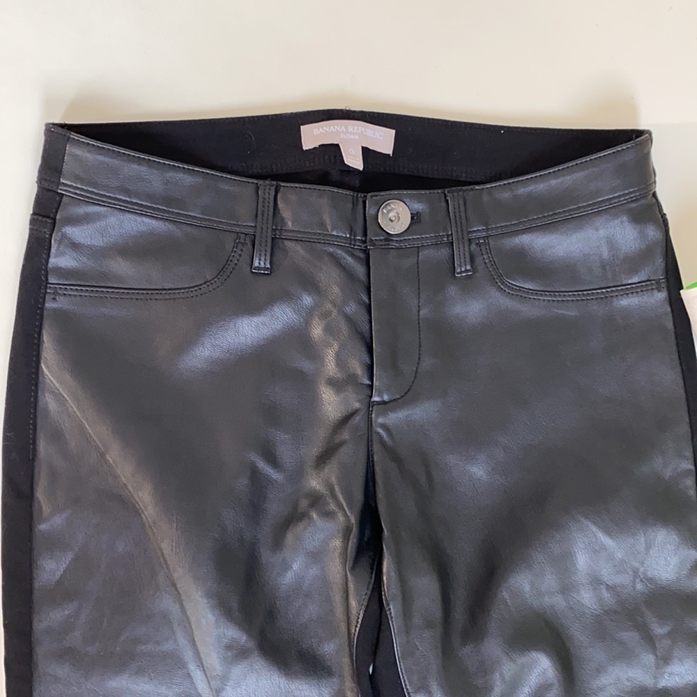 NWOT!Banana Republic Sloan Fit Faux Leather Jeans - Picture 5 of 8